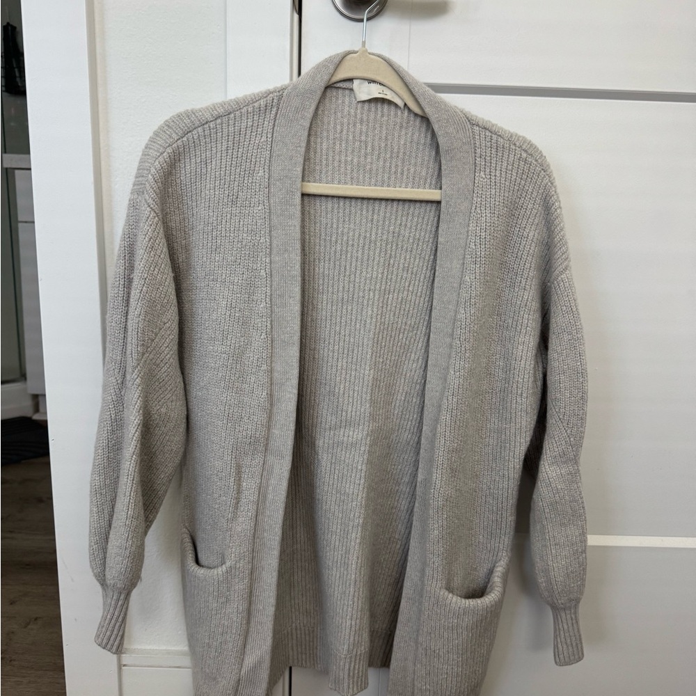 Wilfred Gray Cardigan Sweater Classic Knit